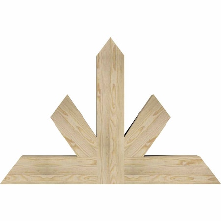Ekena Millwork Saratoga Rough Sawn Timber Gable Bracket, Douglas Fir, 48"W x 32"H x 6"D x 6"F, 16/12 Pitch GBW048X32X0606SAR00RDF